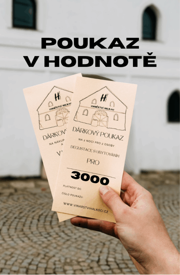 Poukaz na nákup vína, degustaci i ubytování, dle přání obdarovaného